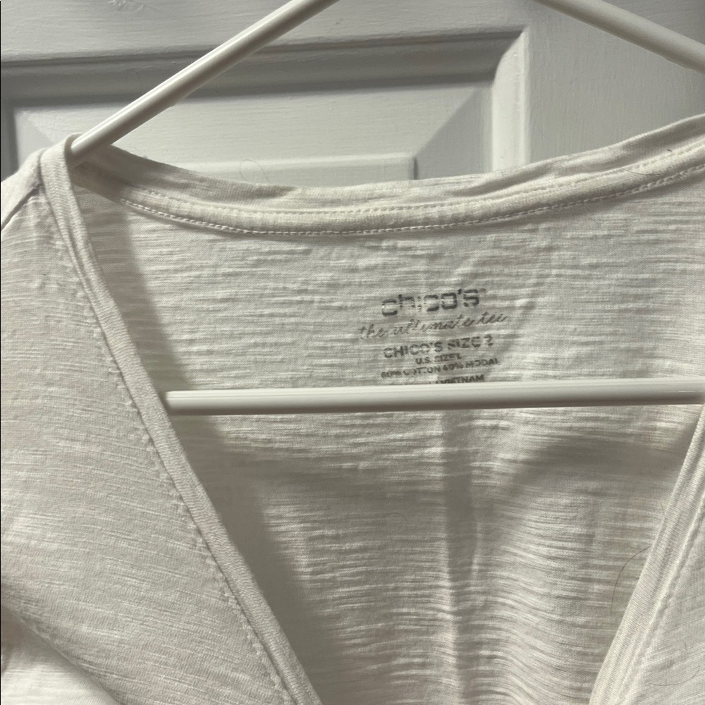 Chico's Soft Cream V-Neck Blouse